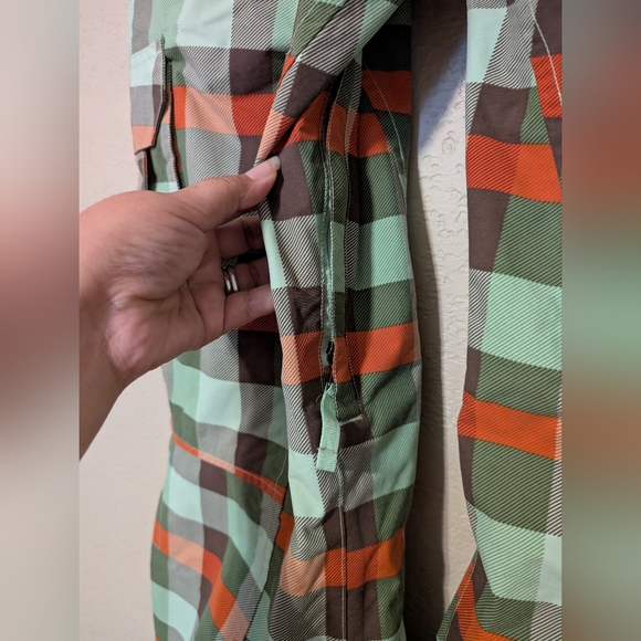 Plaid Snow Pants Pants - Green and Orange - Picture 10 of 15